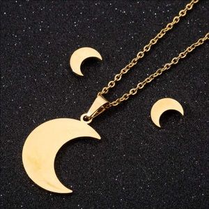 Moon necklace earrings set